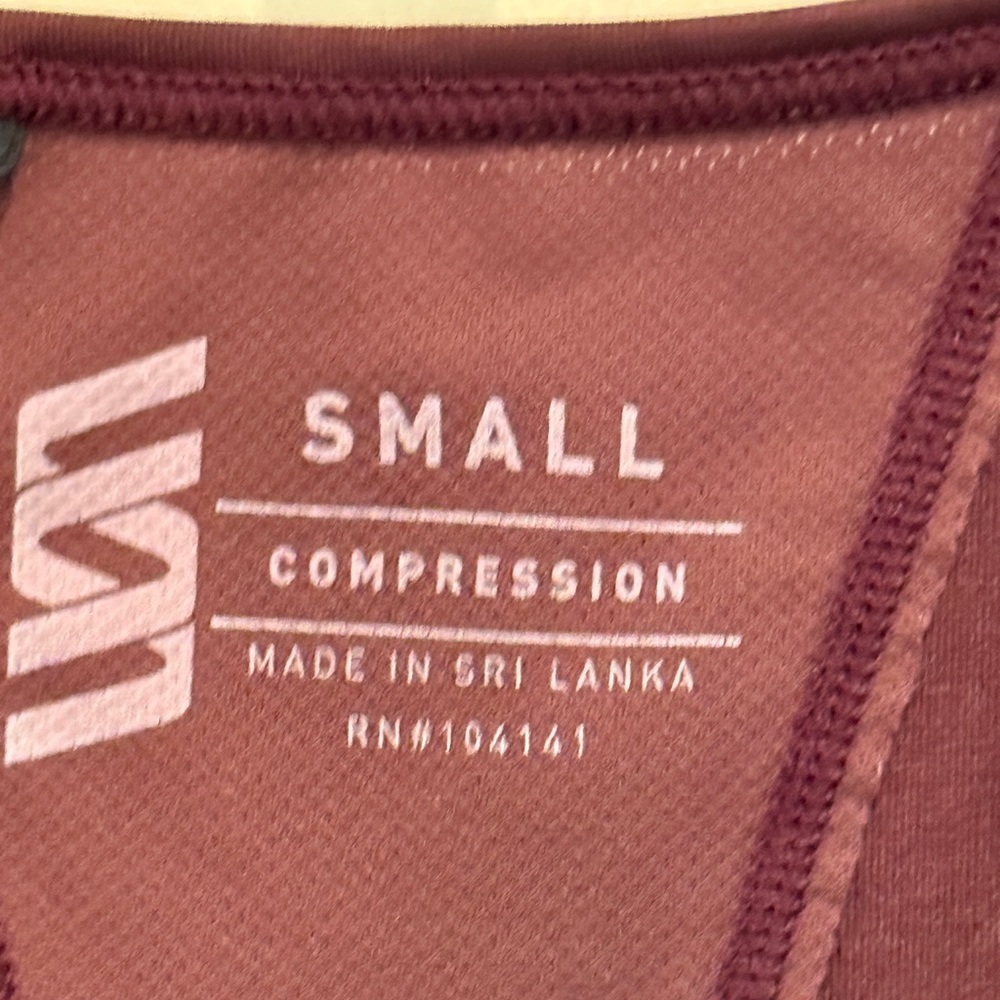Compression Tank by Second Skin Burgundy Racerback - Picture 3 of 9